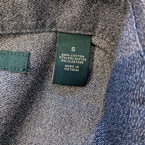 Perry Ellis Blue Button-Up Short Sleeve Shit, Slim Fit, Size S - Picture 15 of 15